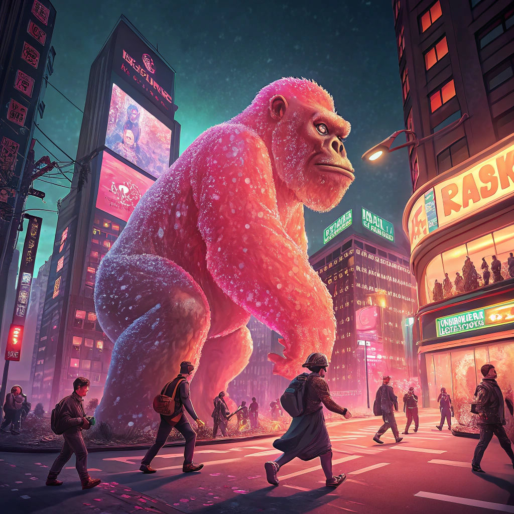 Giant Gummy Gorilla Rampages Through Tokyo
