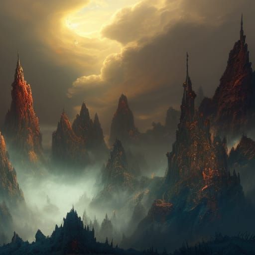 Fantastical Clouds in Deep Color, Matte Painting