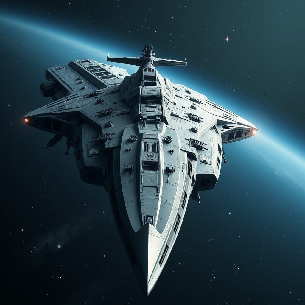 Epic Sci-Fi Battleship in Space