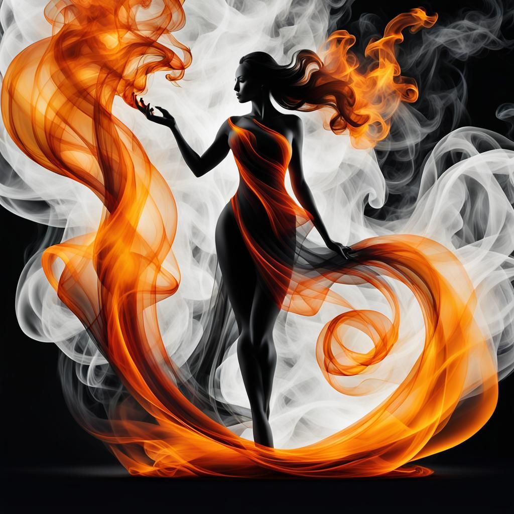 Smoky woman silhouette