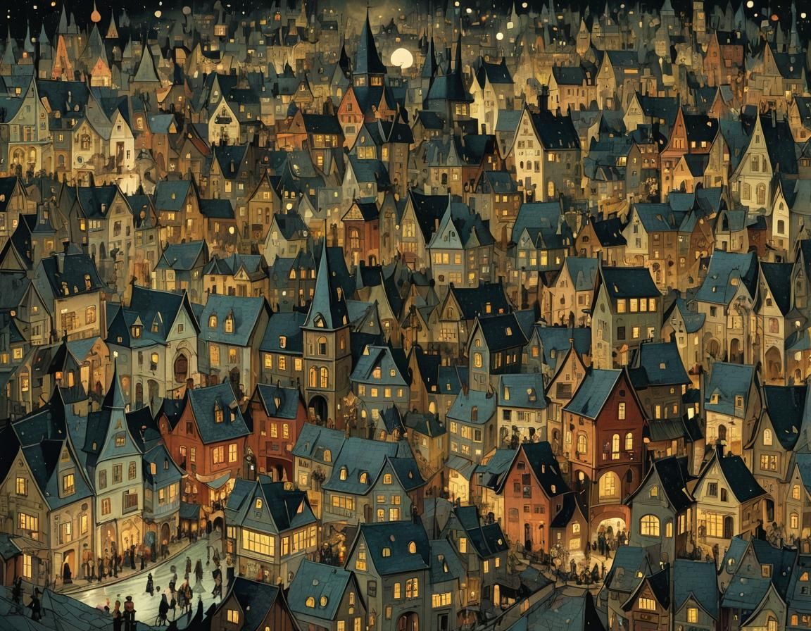 Dystopian City of Happy Children: Collage Poster Art