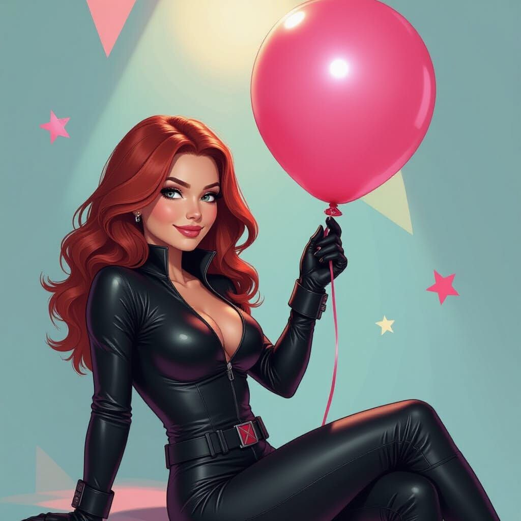 Black Widow Snuggles Balloon with Dynamic Lighting