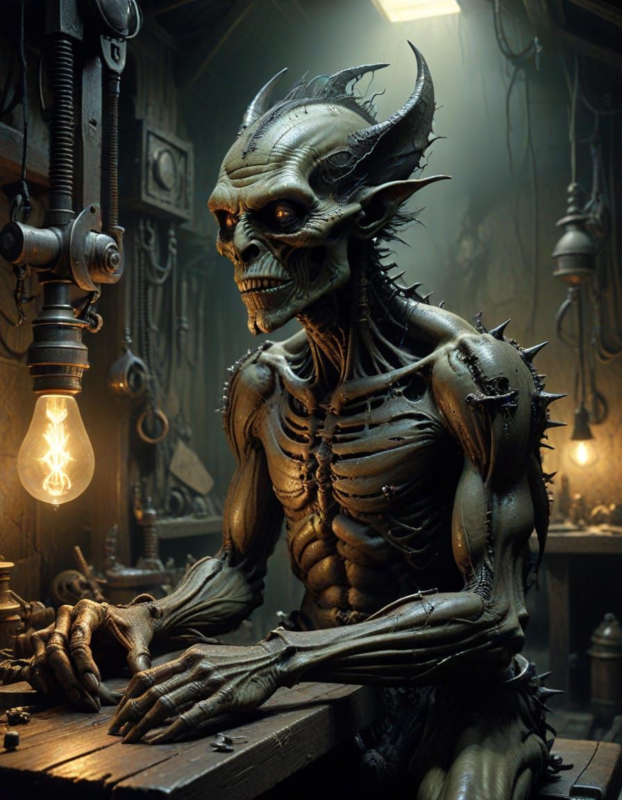 Grisly Goblin in Industrial Vice