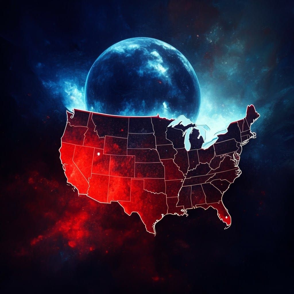 Hyperrealistic 2024 Election Prediction Map Concept Art