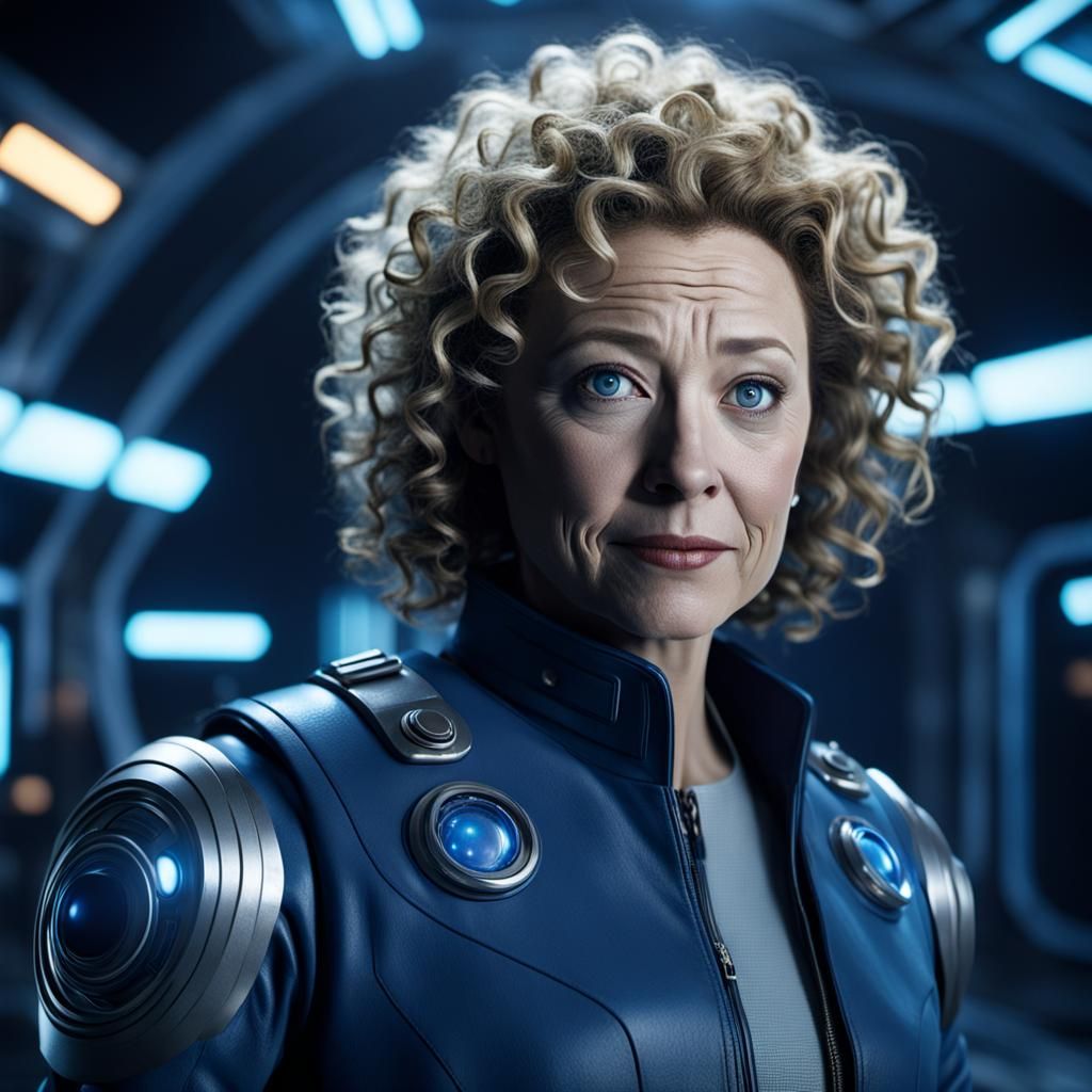 River Song after regenerating 4K, dynamic lighting, hyperdetailed futuristic