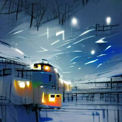 Night Train Journey Through Winter Wonderland