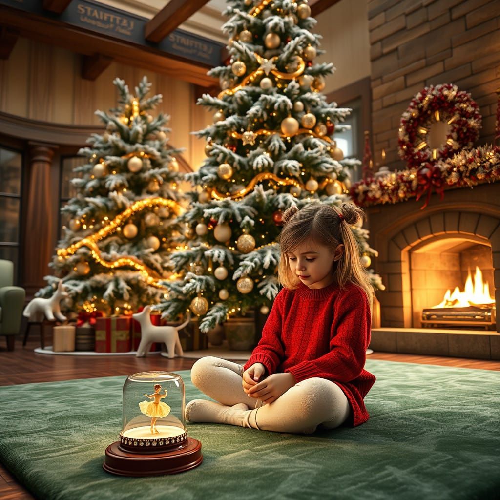 Winter Wonderland Girl with Twirling Ballerina