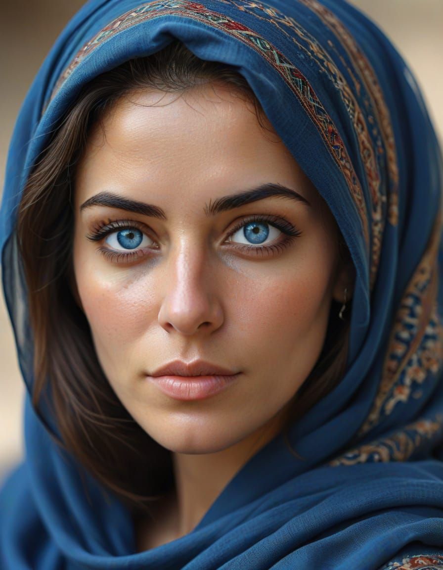 Realistic Portrait of a Confident Middle Eastern Woman