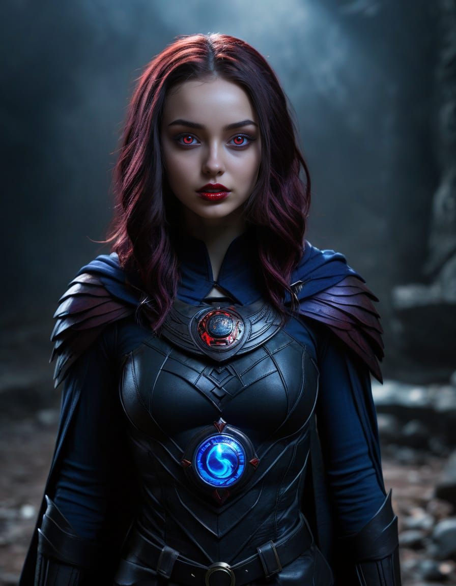 Sophie Mudd as Raven with Red Soulstone Amulet