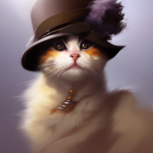 Cute Kitten Portrait in Artgerm Style