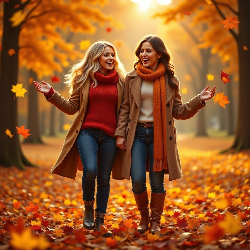 Romantic Autumn Scene Inspired by Makoto Shinkai