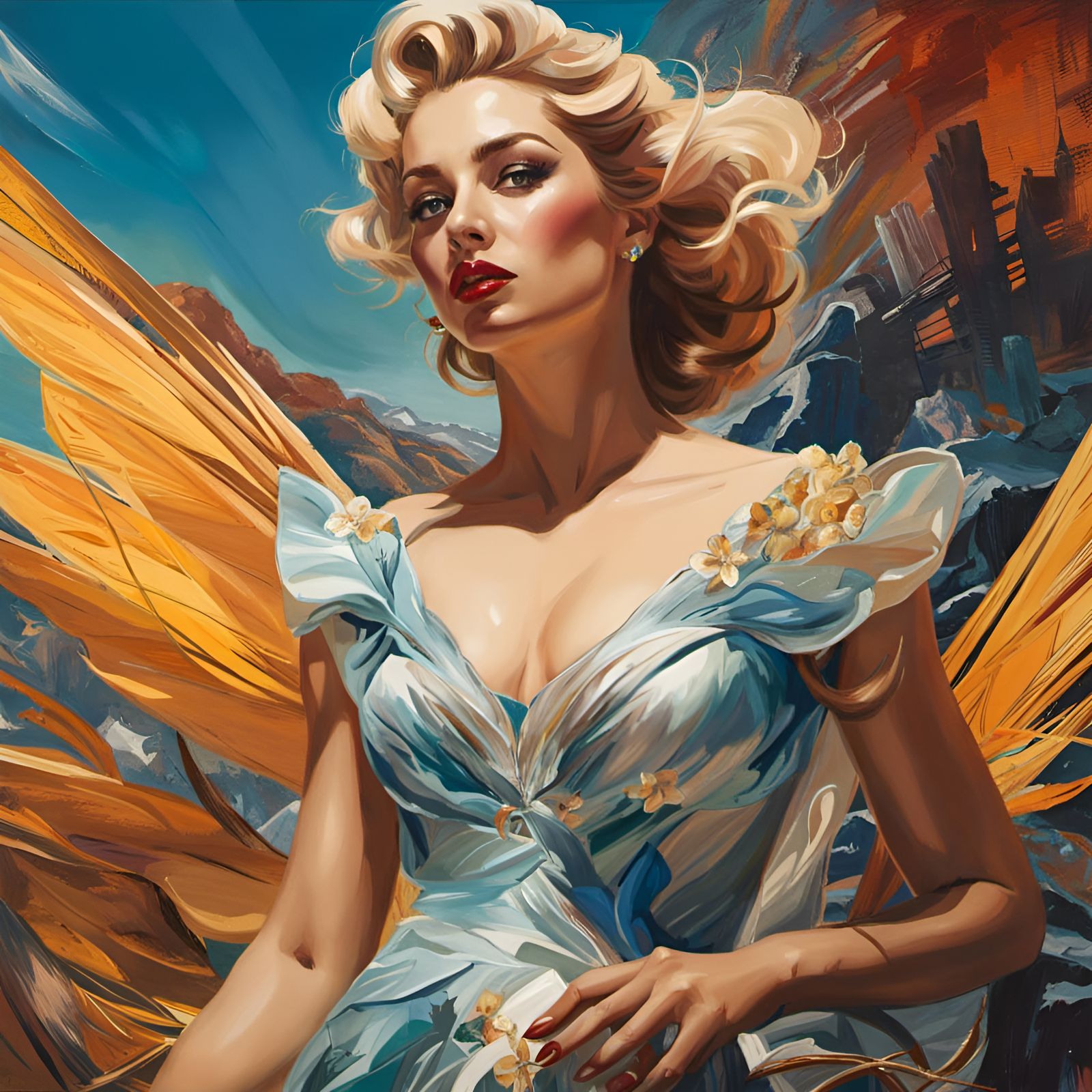 Portrait of a Beautiful Woman in Elaborate Dress