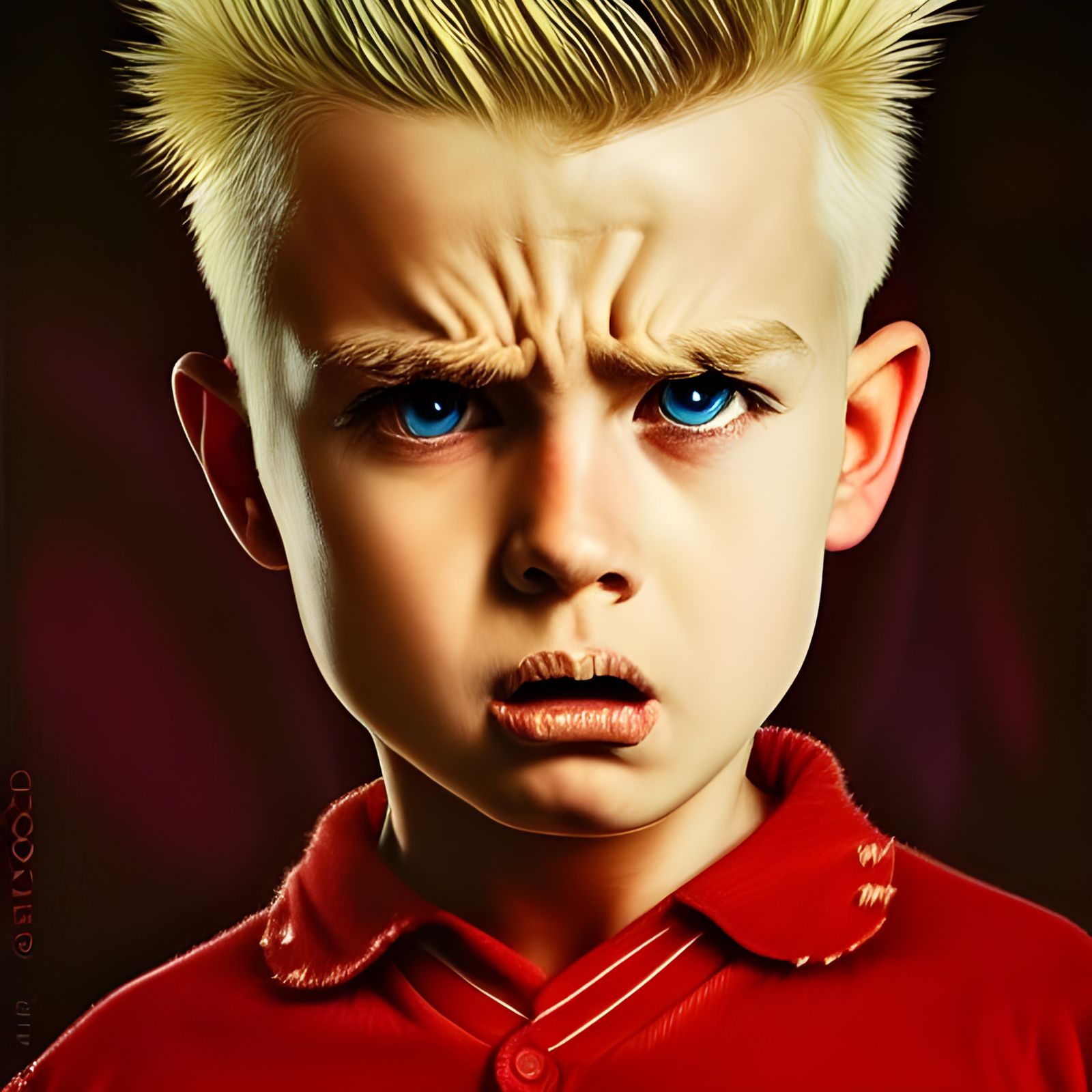 Angry Boy Portrait in Artgerm Style