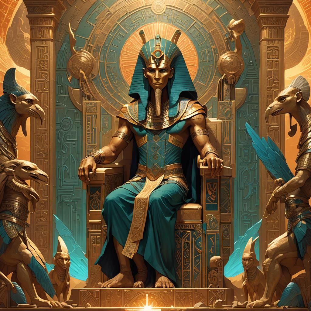 Thoth Ascends: Egyptian God in Ethereal Light