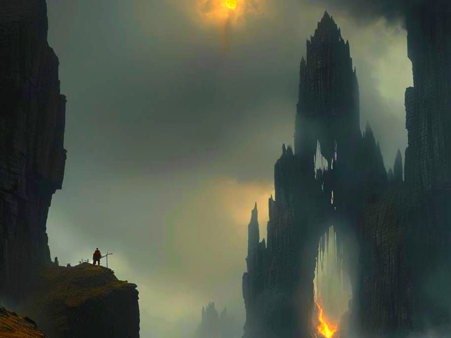 Towering Stone Structure in Stromfargian Art Style