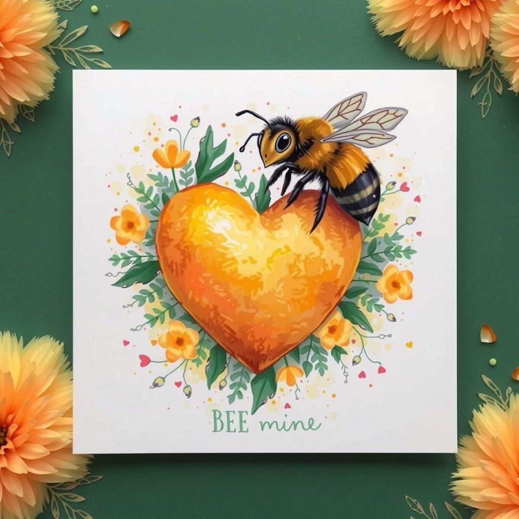 Charming Bee in Whimsical Storybook Illustration