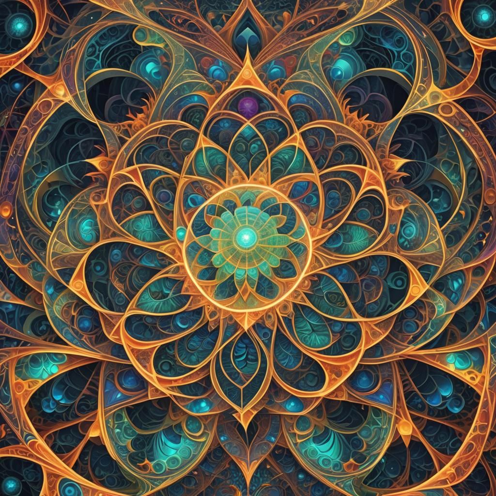 Thoth and Astraea in Abstract Expressionist Fractal Art