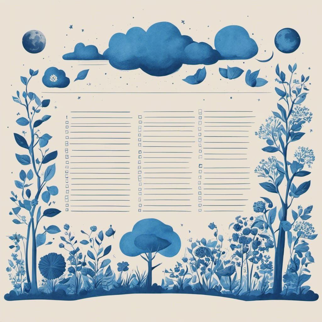 Illustrated Grocery List Titled "BLUE"