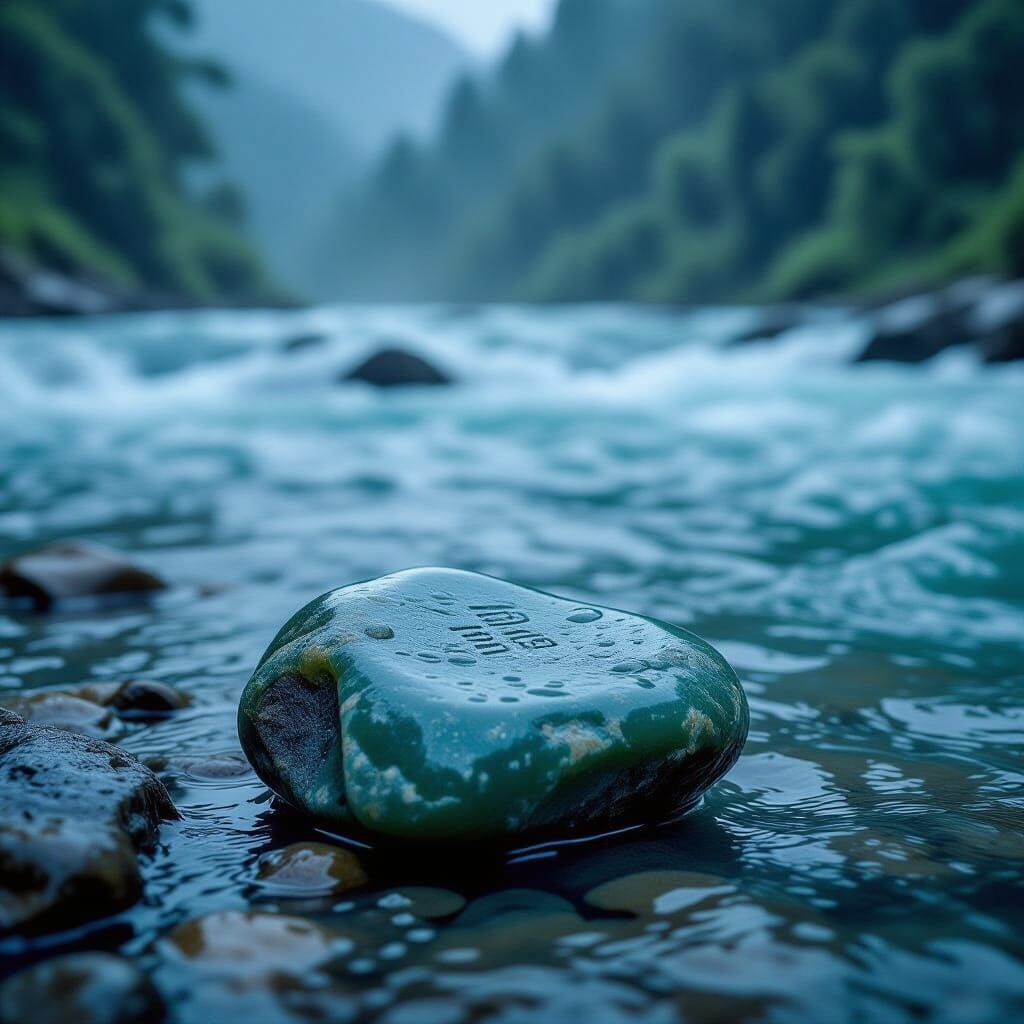 Jade by River in Heavy Rain - Cinematic Film Still