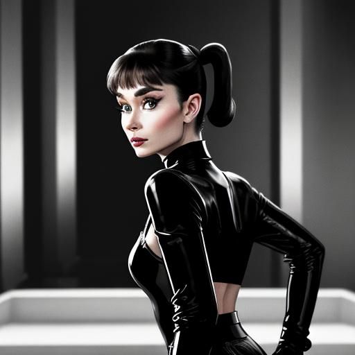 Audrey Hepburn Inspired Latex Fashion Film Still