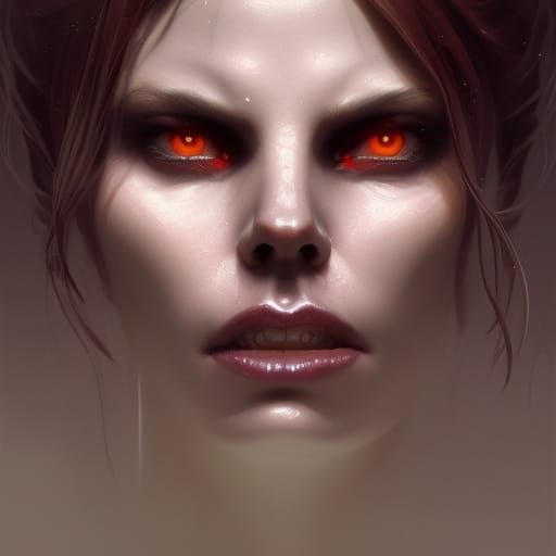 Demonic AI Portrait in Hyperdetailed Digital Art