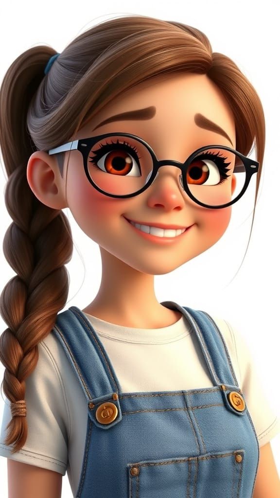 Warm Smile of a Young Woman in 8k Pixar Style