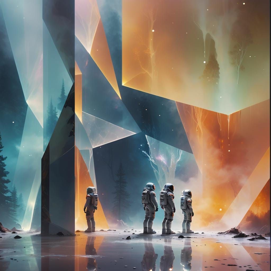 Eerie Landscape Painting in Romantic Style