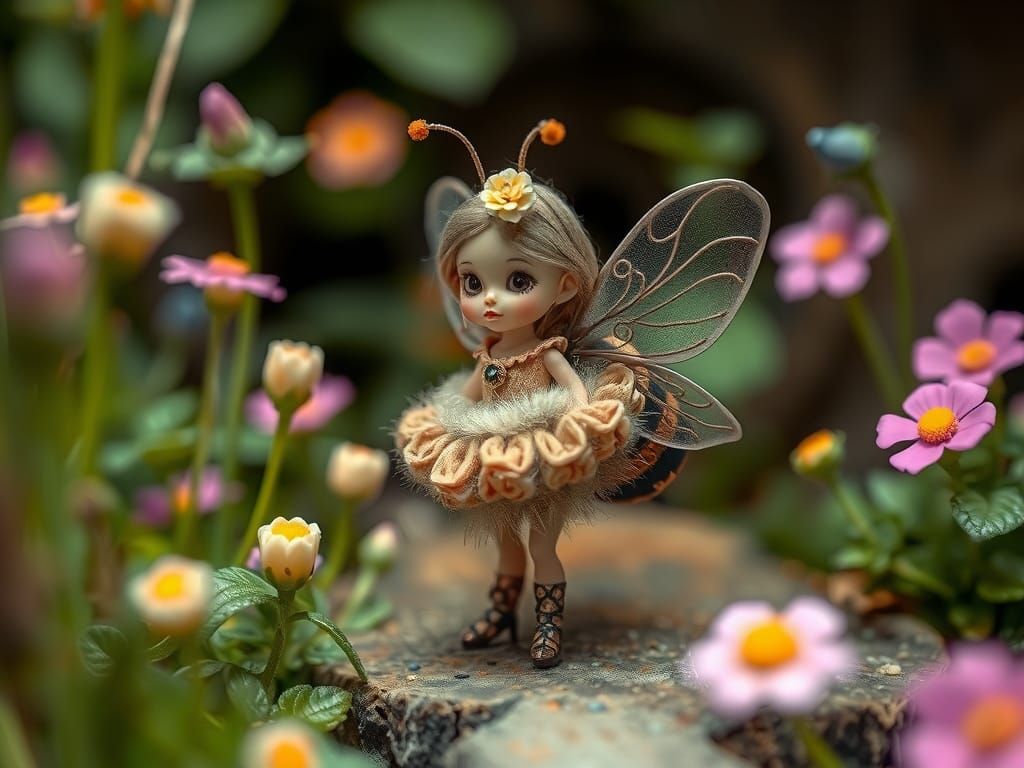 Miniature Steampunk Fairy-Bee at Fantasy Party