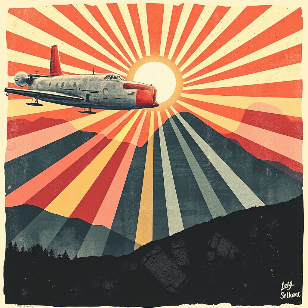 Crepuscular Rays Graphic Design Collage