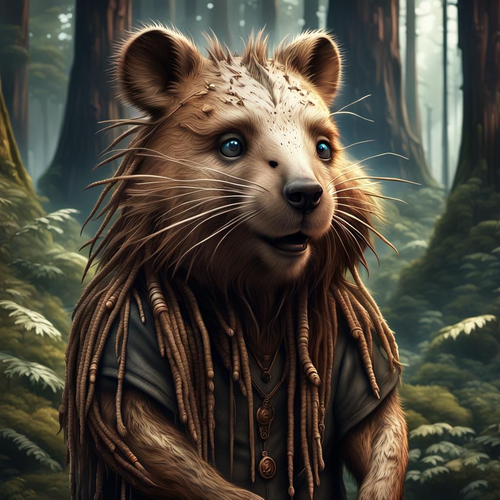 Giant Quokka Humanoid in Forest City