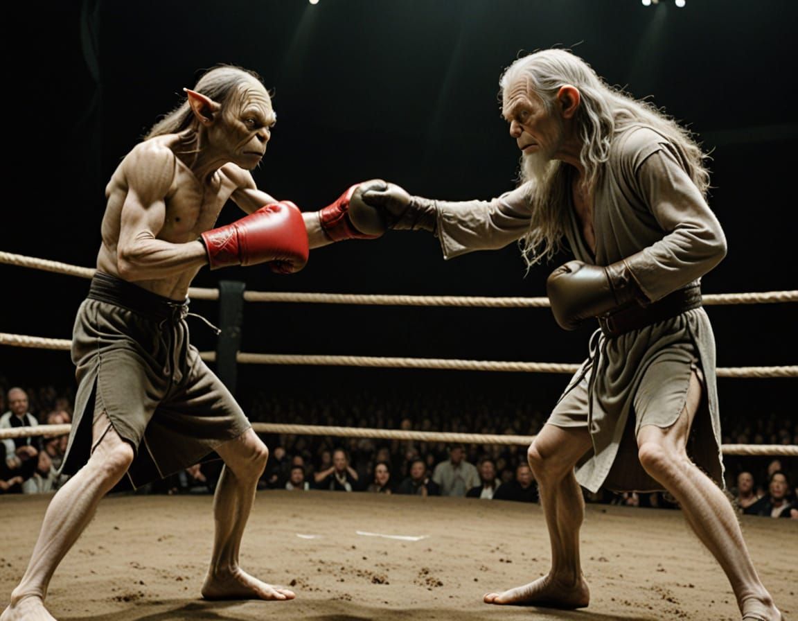 Gollum and Gandalf Boxing Match