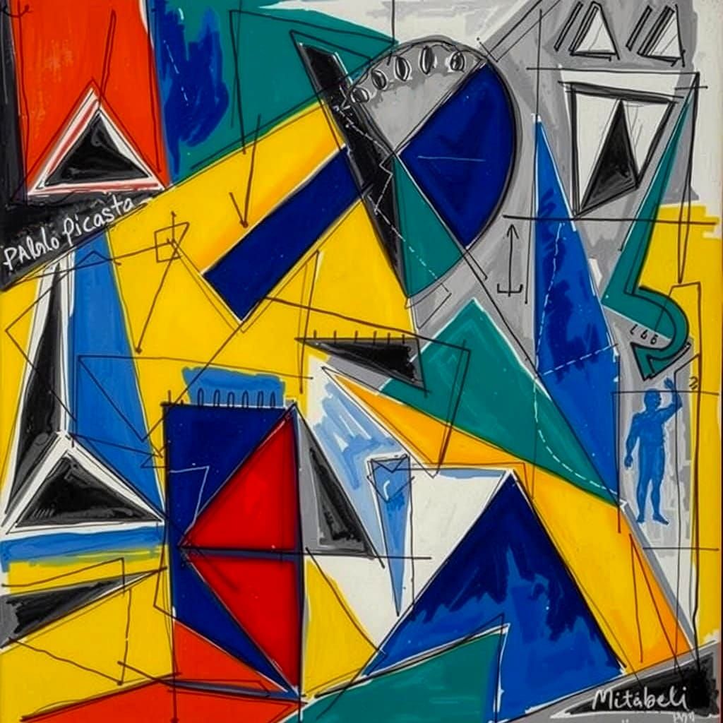 Pablo Picasso Inspired Cubist Chess Board Masterpiece