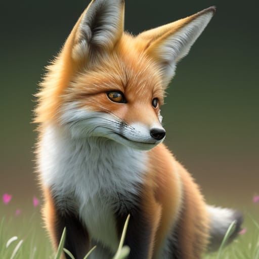 Baby Fox Leaping in Golden Sunlight