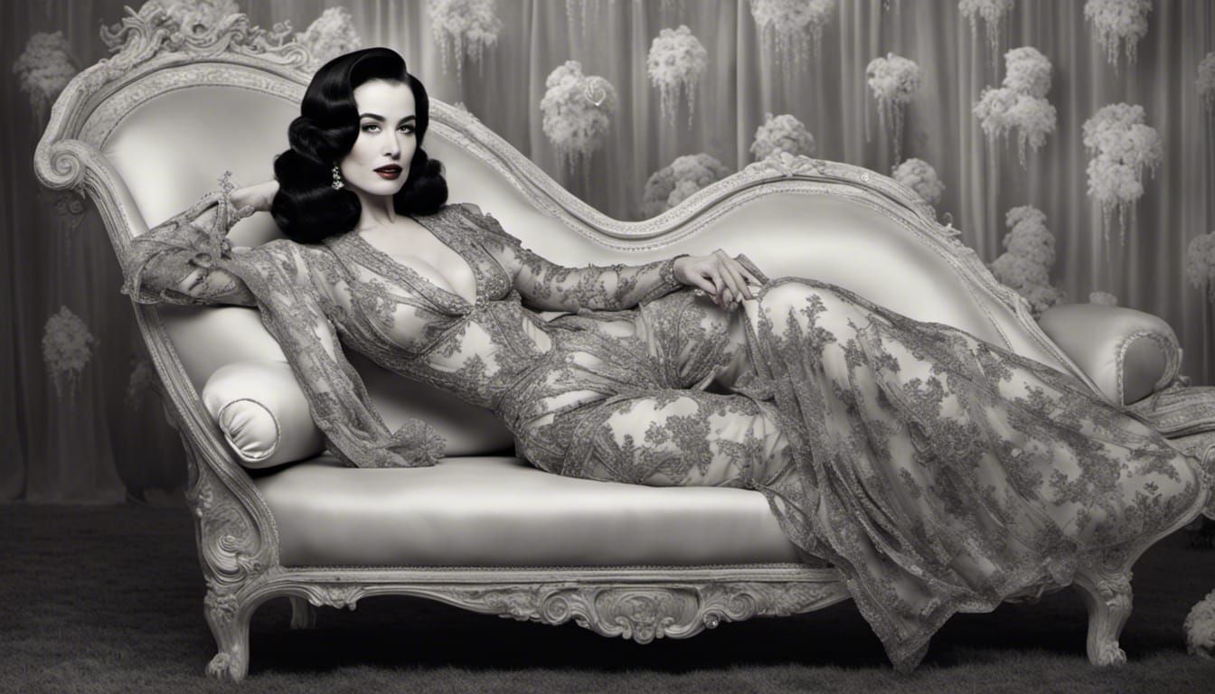Dita von Teese, in diaphanous robe