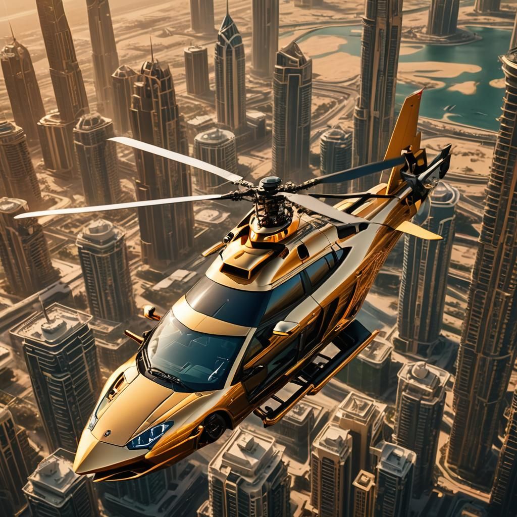 Lamborghini Soars Over Dubai in Digital Art