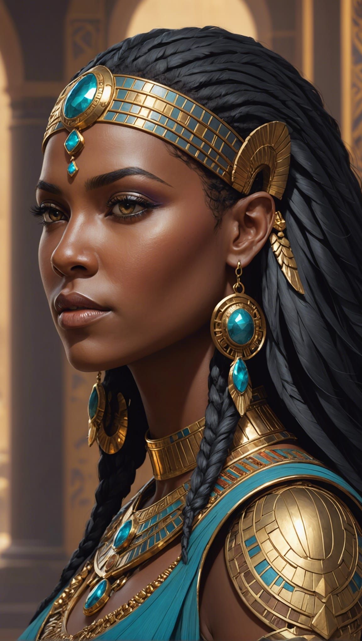 Cleopatra Nubian Queen Portrait in Artgerm Style