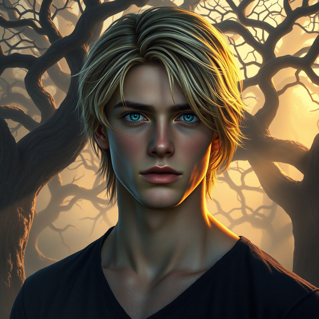 Mystical Forest Portrait in Matte Painting Style