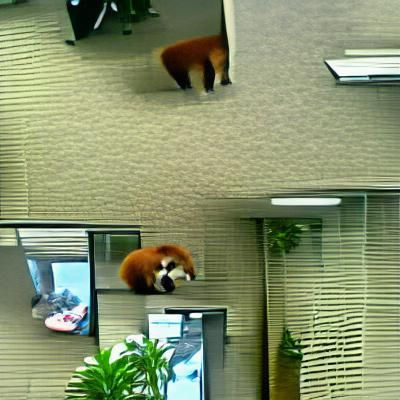 Red Panda in an Office Environment
