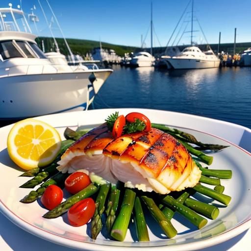 Buttered Lobster Tail with Asparagus and Maine Harbor