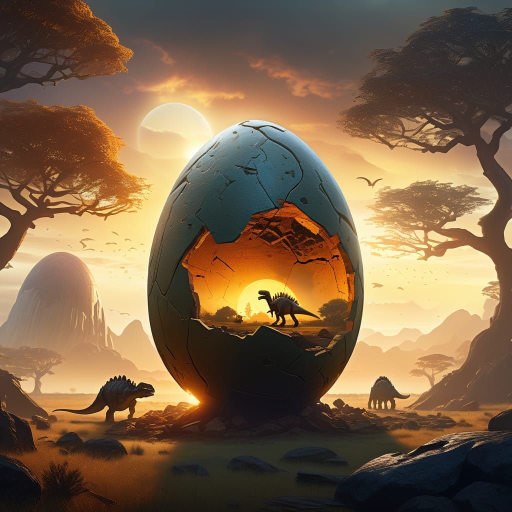 Prehistoric Egg Reveals Dinosaur World in Modern Landscape
