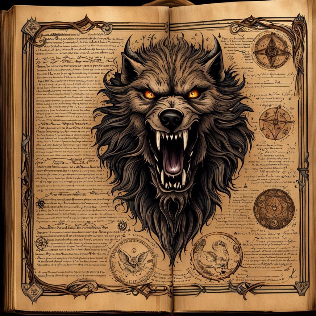 Ancient Spellbook Page on Lycanthropy