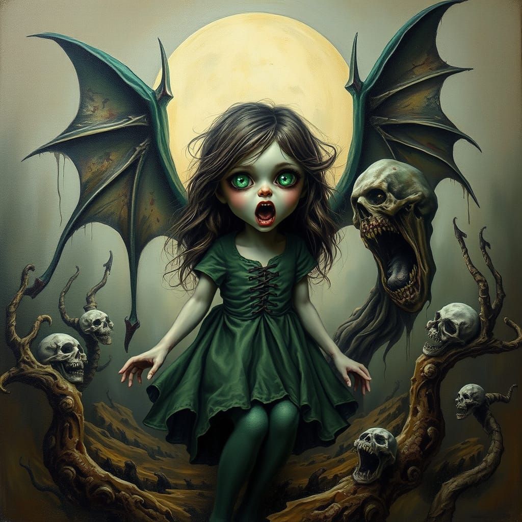 Eerie Irish Banshee in Dark Romanticism Style