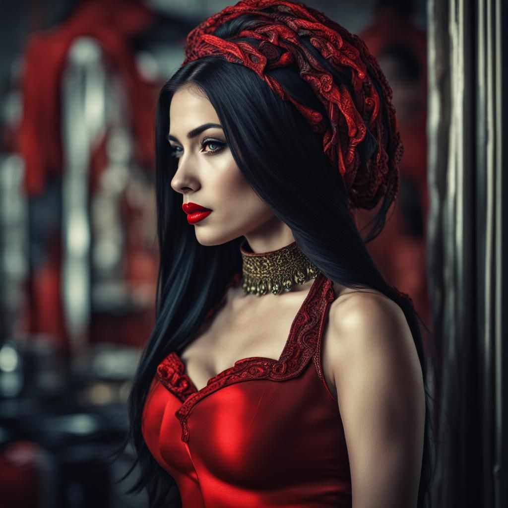 Hyperrealistic Portrait of Super Woman Before Battle