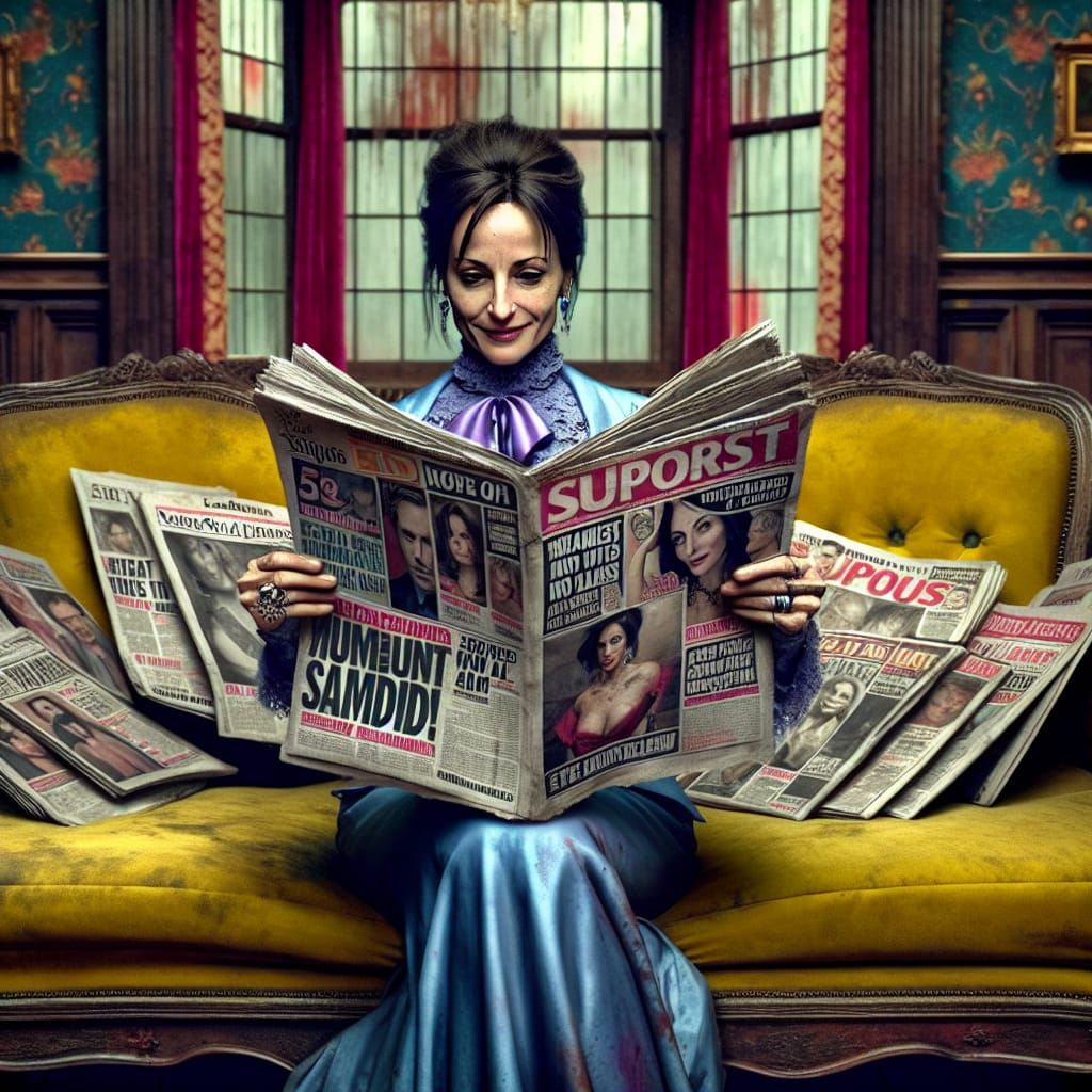 Victorian Lounge Gossip in Hyperrealistic Concept Art