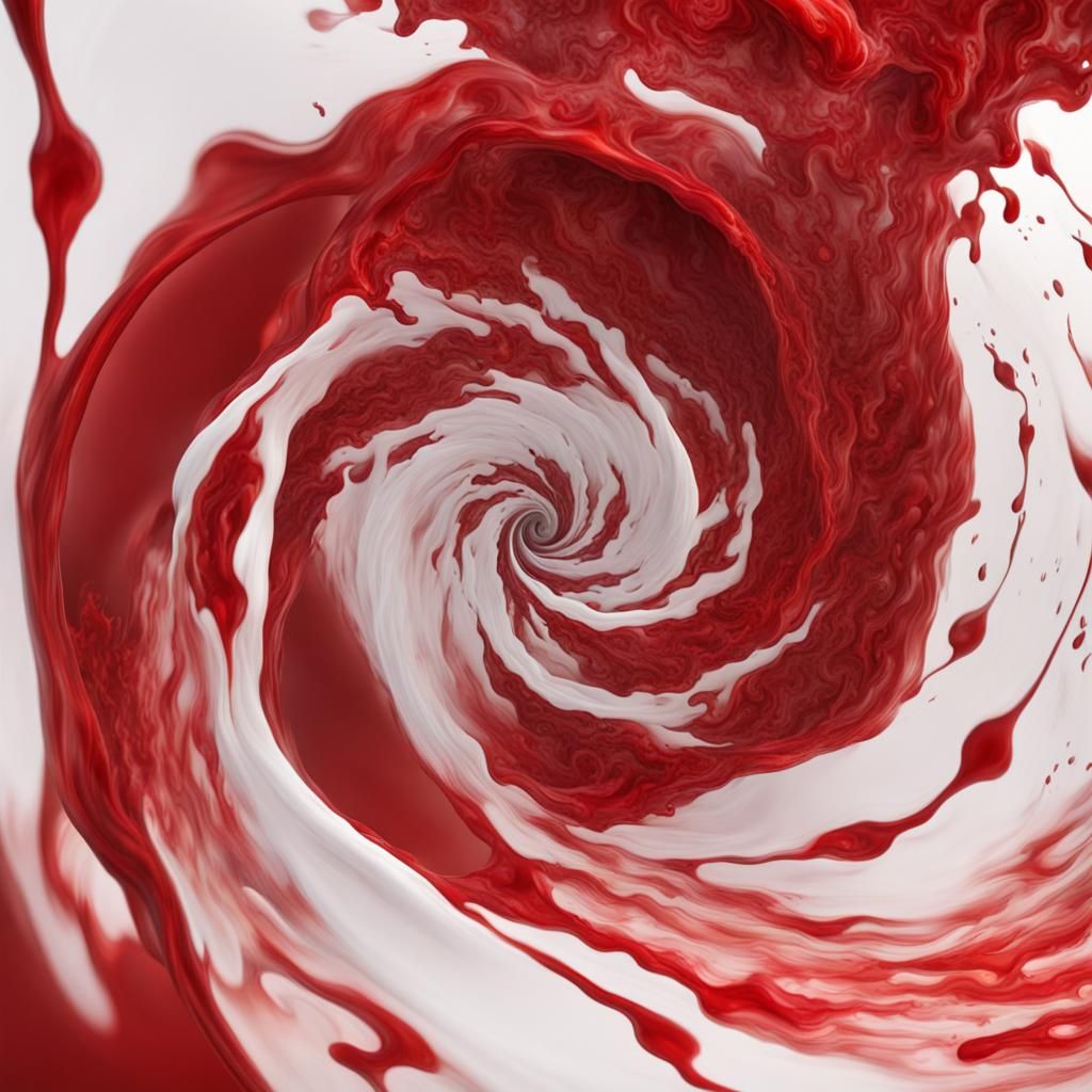 Abstract Spiral of Blood and Fluid
