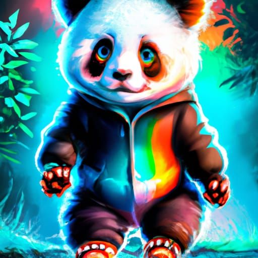 Chibi Panda Portrait in Digital Art Style