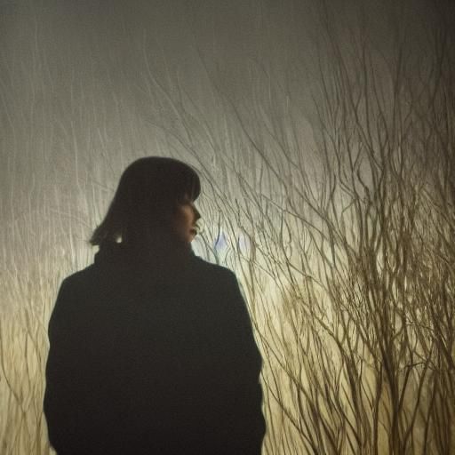 Moody Portrait of a Sad Young Person in Soft Light