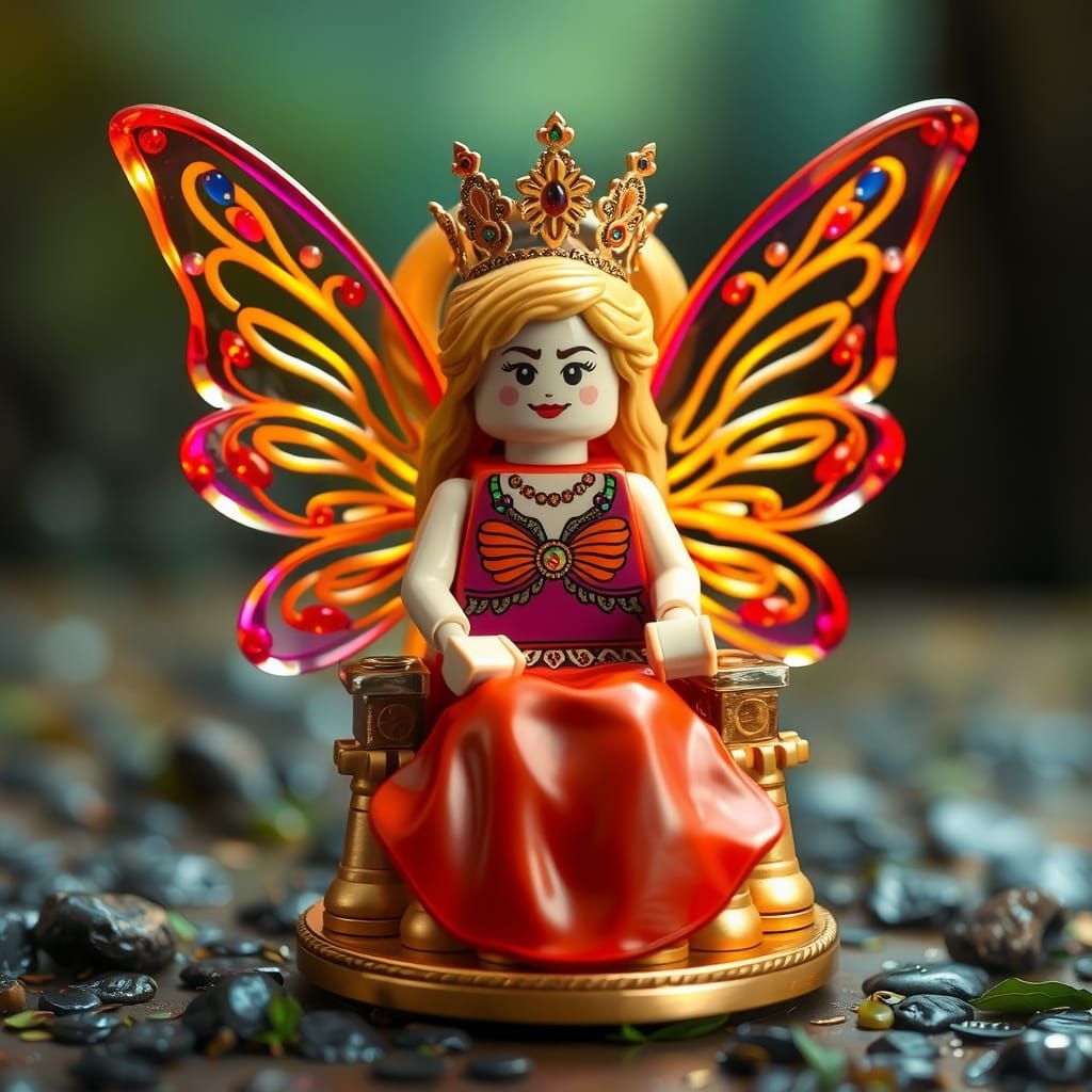 Lego Fairy Queen on Mushroom Throne