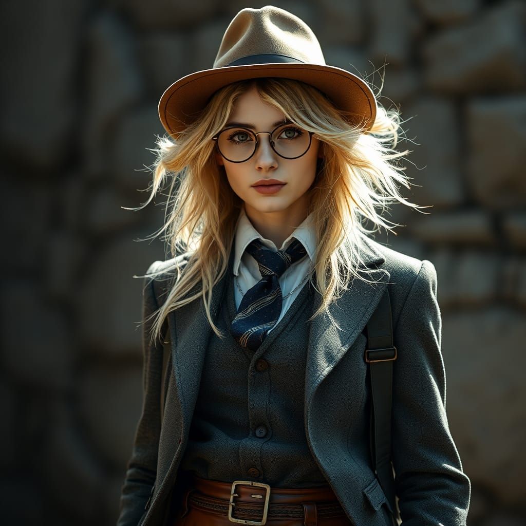 Young English Lady Adventurer in Natural Lighting