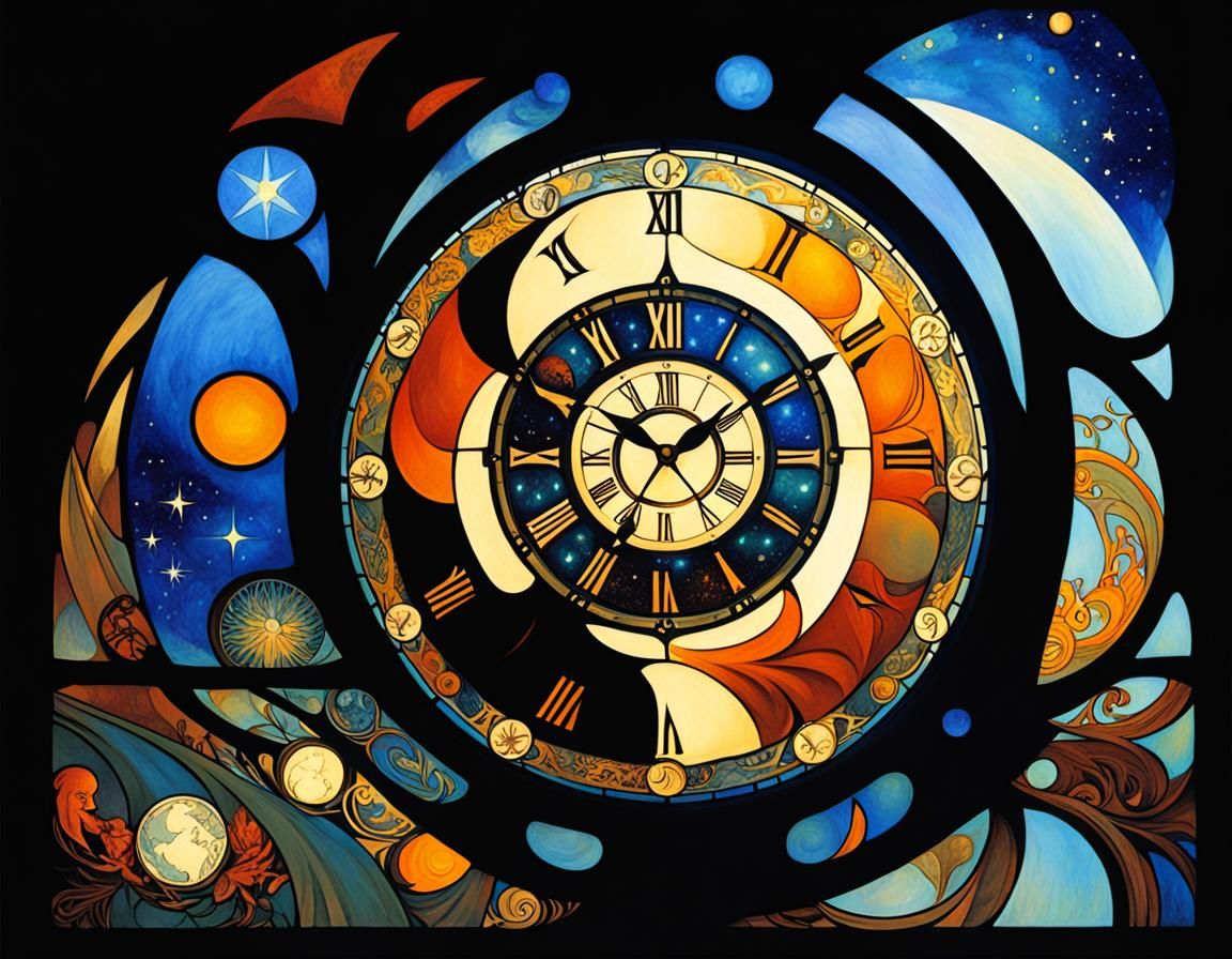 Gallifreyan Temple in Stained Glass, Alphonse Mucha Style